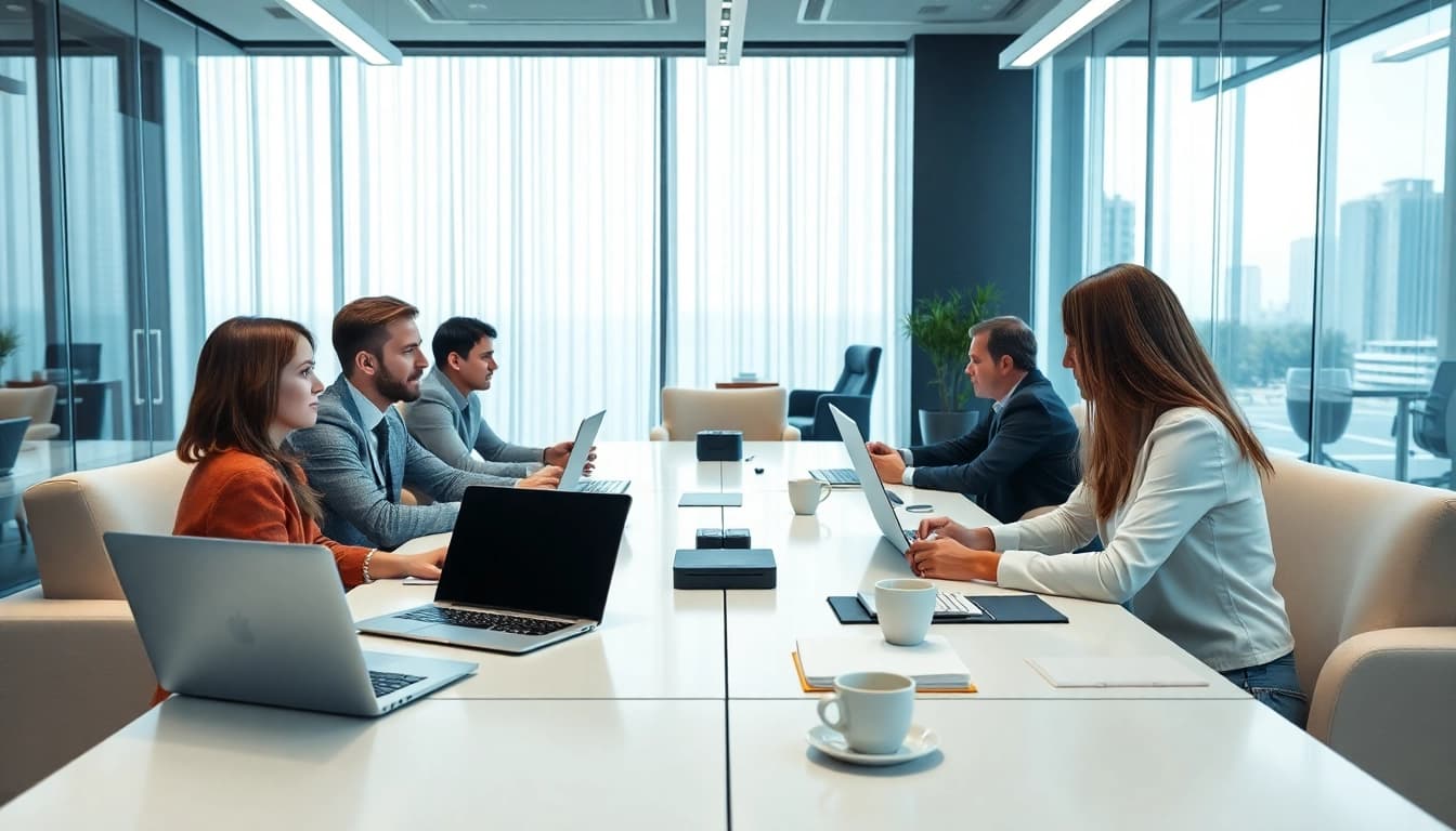 Brightet enhances productivity with a modern digital meeting space featuring advanced solutions.