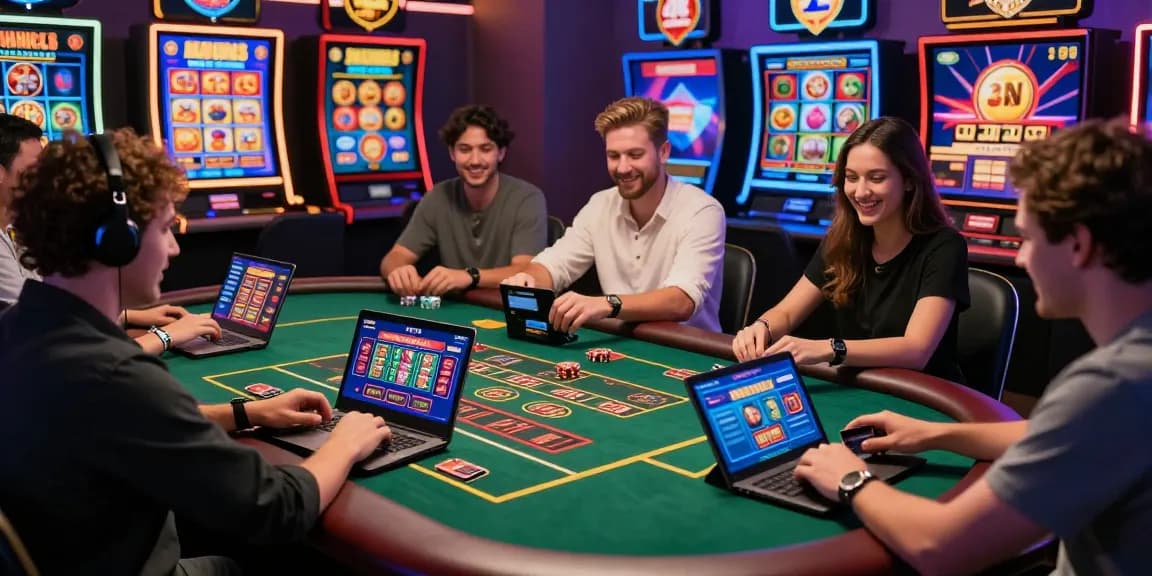 Engaging online casino scene at gdsap.org.uk showcasing players enjoying credit card gaming with vibrant visuals and interactive atmosphere.
