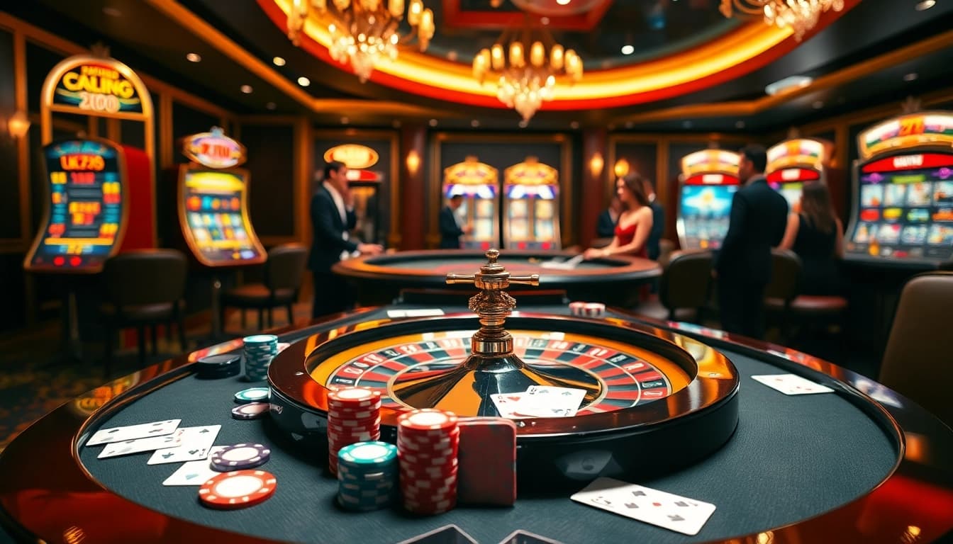 Experience the excitement of online betting at OK365 with a vibrant casino scene.