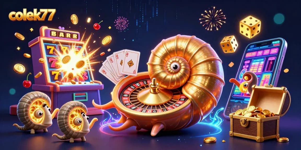Spin and win with colek77's dynamic casino scene featuring a lively nautilus roulette wheel.