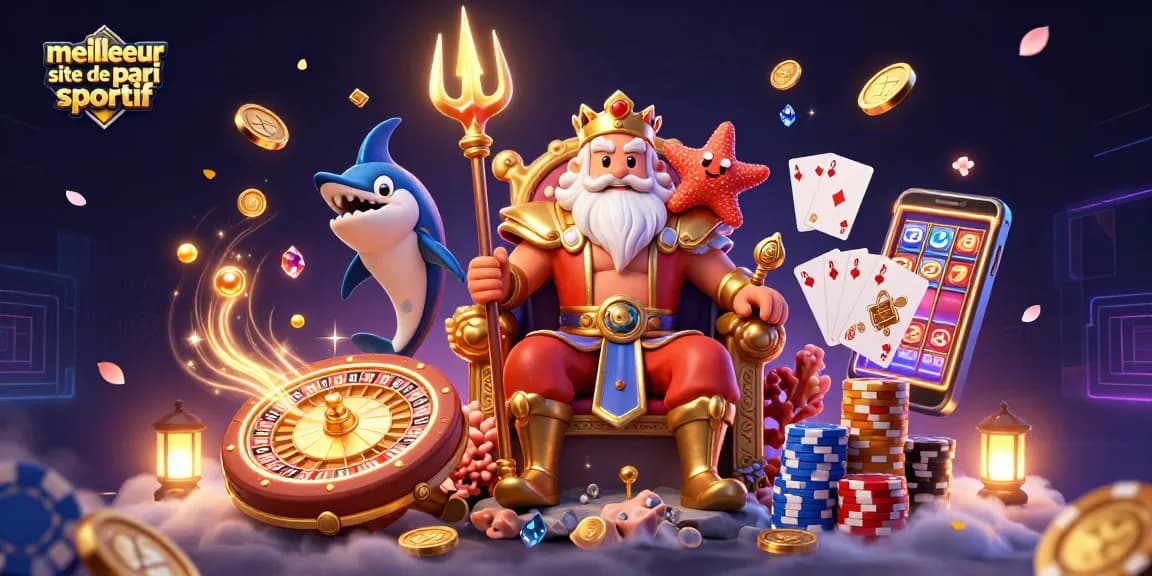 Découvrez le meilleur site de pari sportif avec Neptune et des éléments de jeu animés pour une expérience immersive.