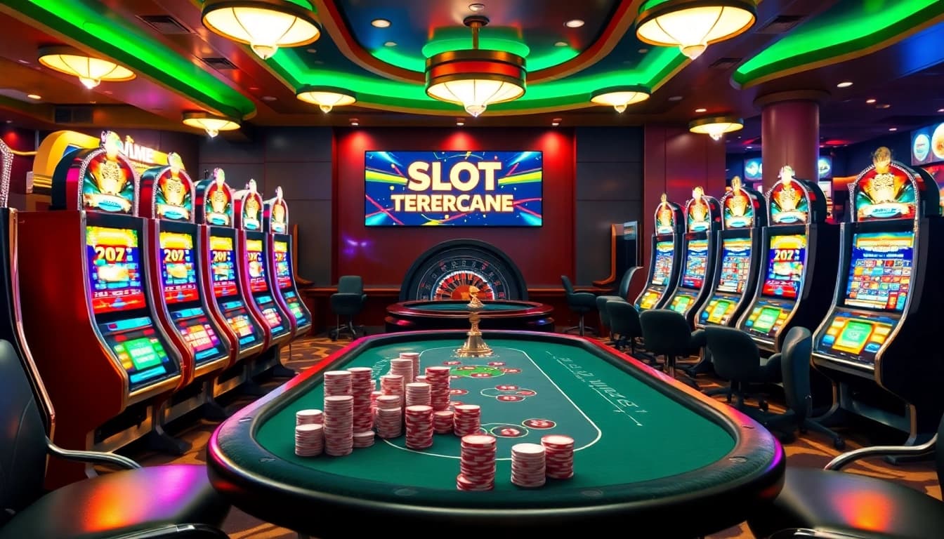 Experience the thrill of winning at slot online terpercaya with vibrant slot machines and a lively casino atmosphere.