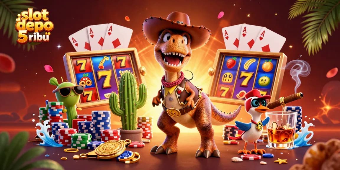 Experience thrilling spins at slot depo 5 ribu with colorful slot reels and charismatic characters.