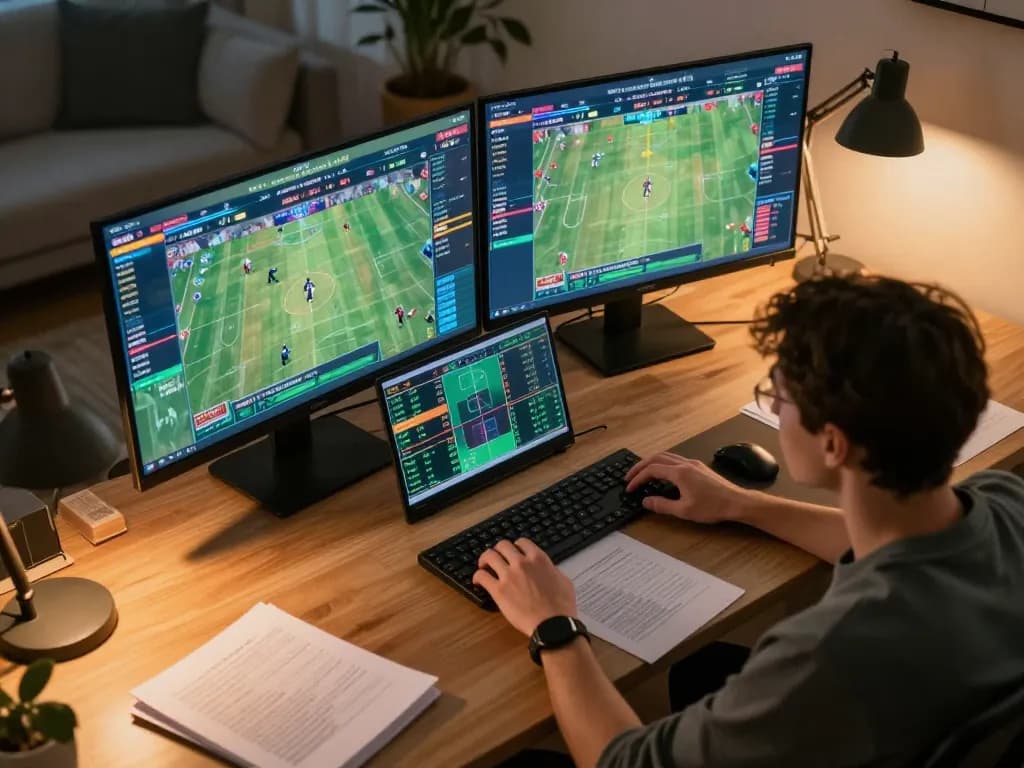 Engaging online sports betting action at https://keotructuyen.com.mx/ with player focused on game analysis
