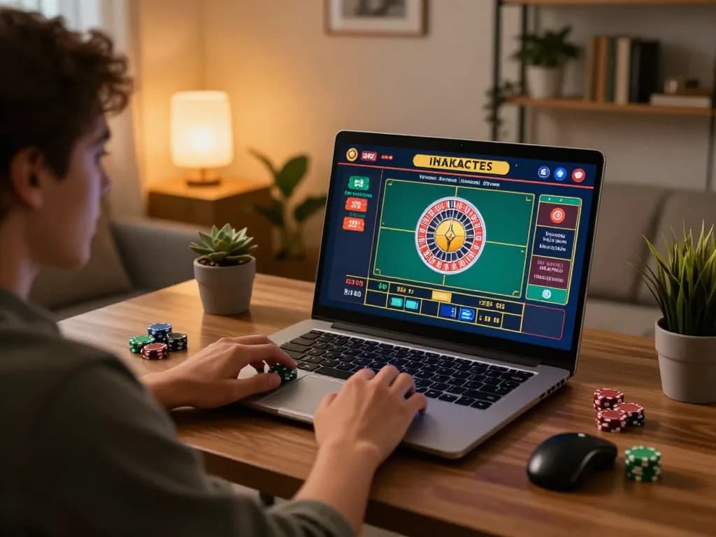 CM88 player engaging in online roulette gaming from a cozy home setup, showcasing excitement and strategic focus.