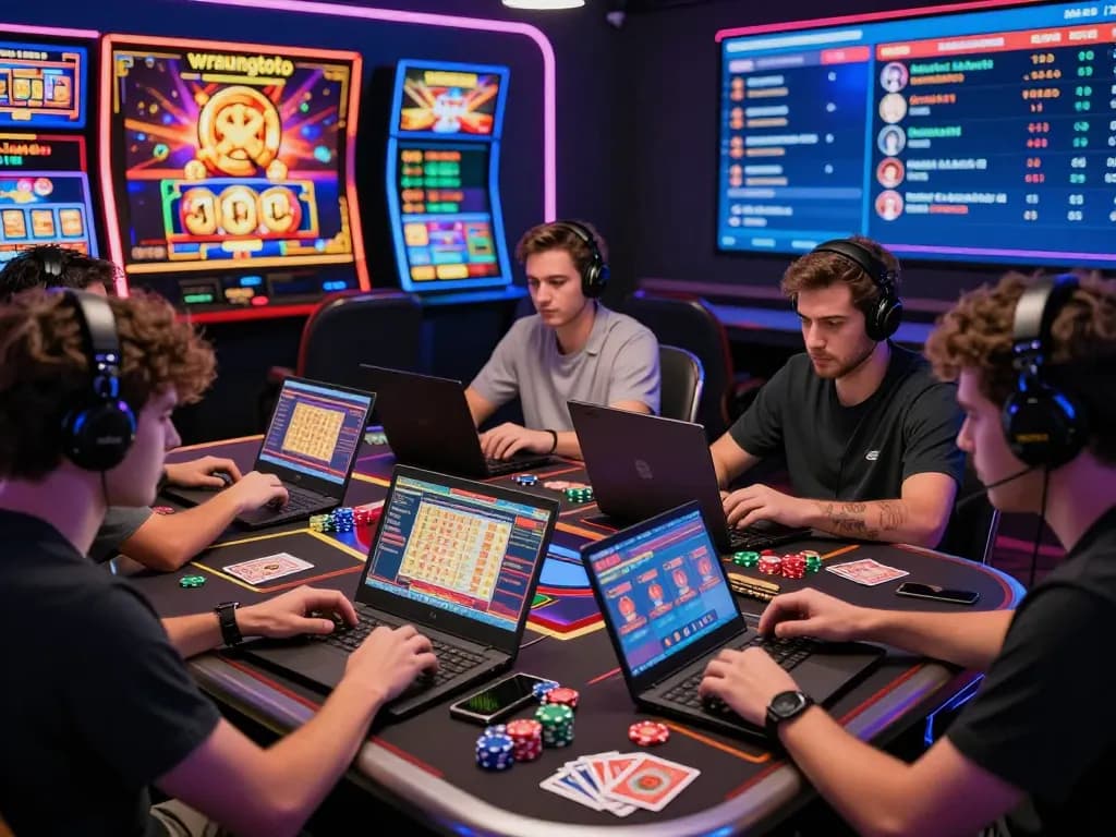 Exciting online gambling environment with players engaging in wraungtoto betting, vibrant game graphics, and lively interaction.