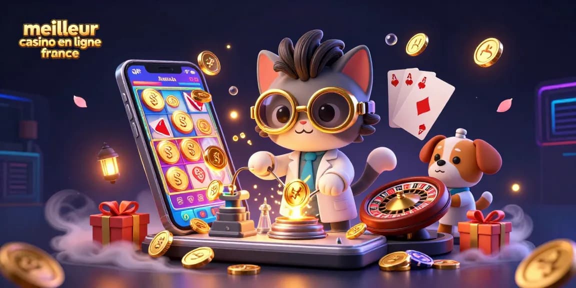 Gagnez avec le meilleur casino en ligne France, illustration de jeux de casino dynamiques et colorés