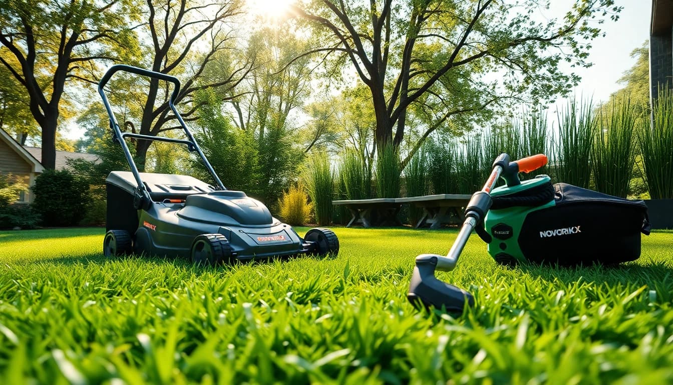 High-performance NovorikX garden tools enhancing a vibrant outdoor workspace.