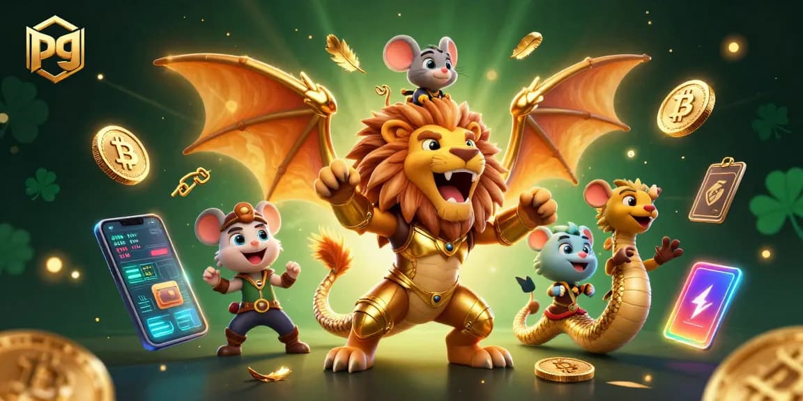 Experience the thrill at pg casino with golden chimera and crypto coins in a captivating scene.