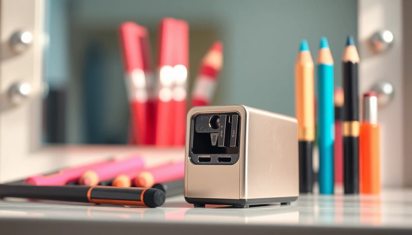 High-quality makeup pencil sharpener displaying its precision and design details.