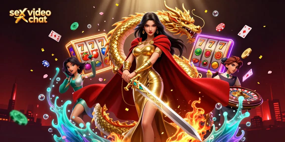 Engage in thrilling sex video chat while experiencing the dynamic atmosphere of luxurious casino-themed elements.