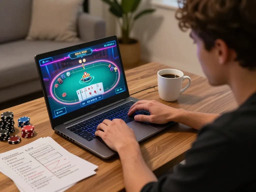 Engaging online poker gameplay on hytw3339a platform with player focused on winning strategies.
