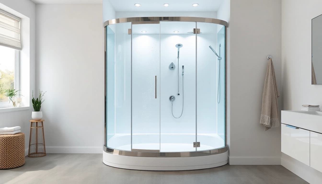Erleben Sie die stilvolle sonni Duschkabine mit eleganter Glasabtrennung und modernem Design.