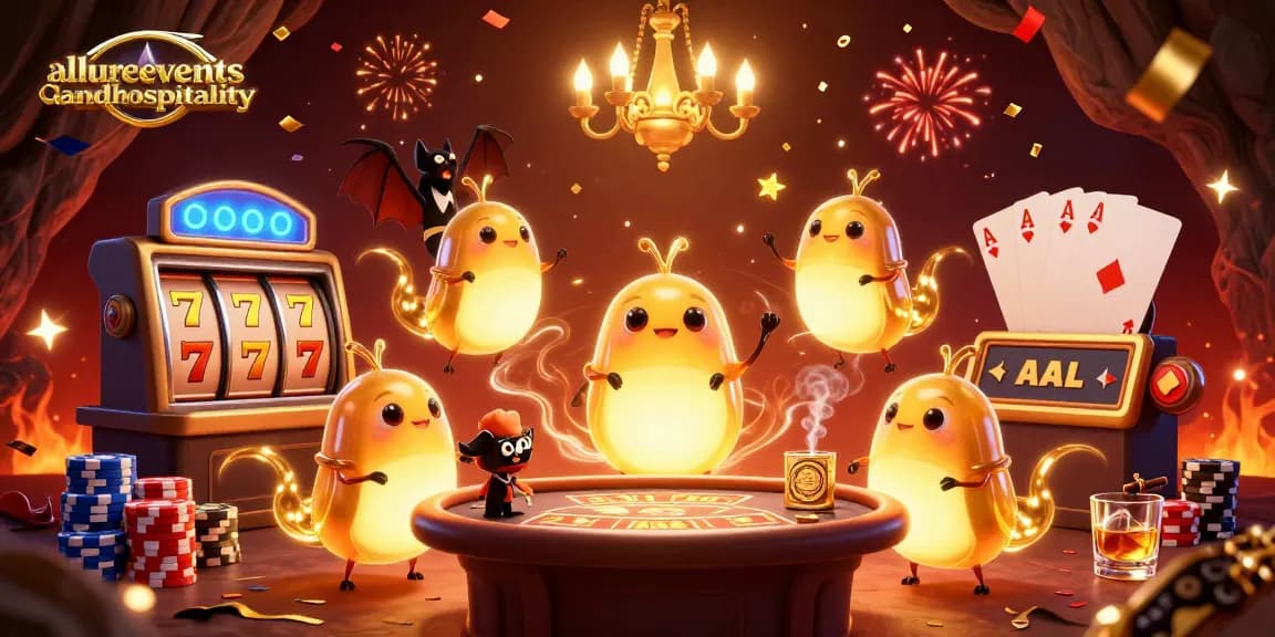 Experience allureeventsandhospitality with captivating glowworm casino scene showcasing vibrant gameplay
