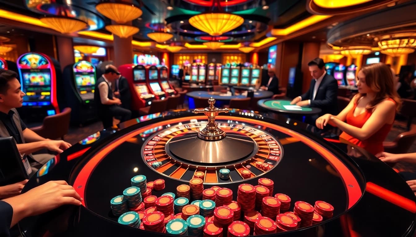 Raise your bets with vb9 at a thrilling casino table loaded with vibrant poker chips.