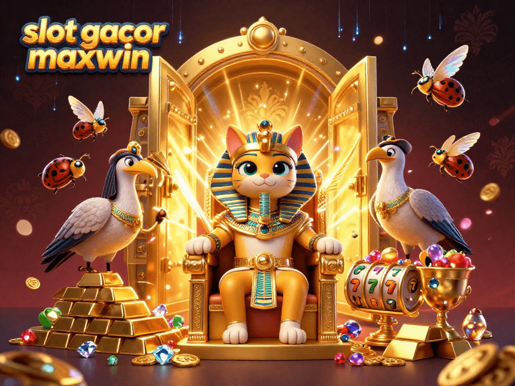 Experience the excitement of slot gacor maxwin with a dazzling display of casino riches in this 3D illustration.