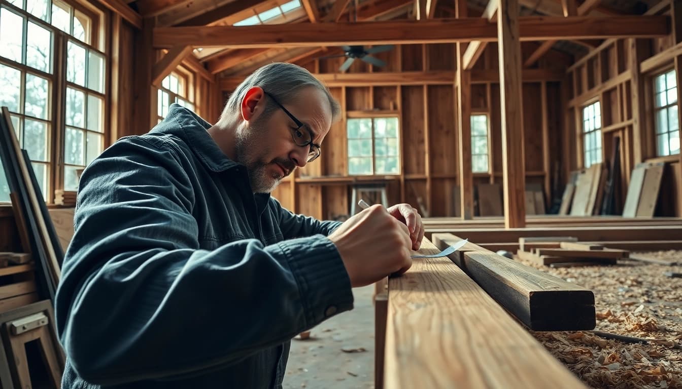 Explore a Carpentry Apprenticeship Near Me with a professional carpenter at work.