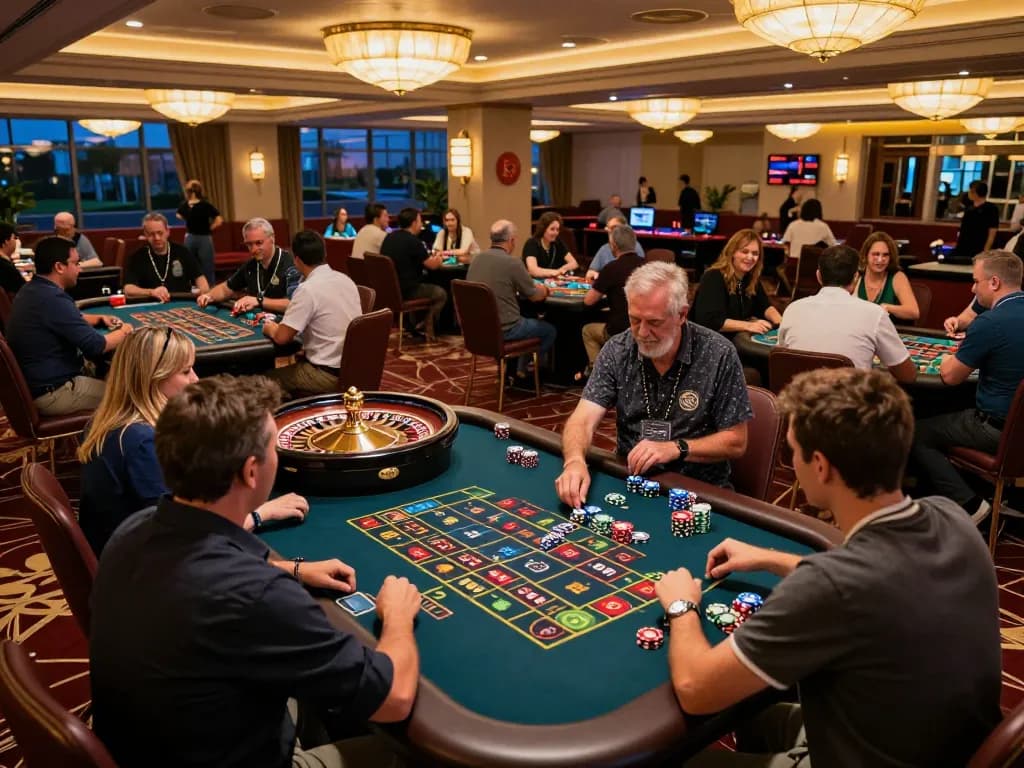 Players eagerly placing chips on the roulette table as they engage in the exciting game at the casino, looking for their winning giường bệnh nhân strategy.