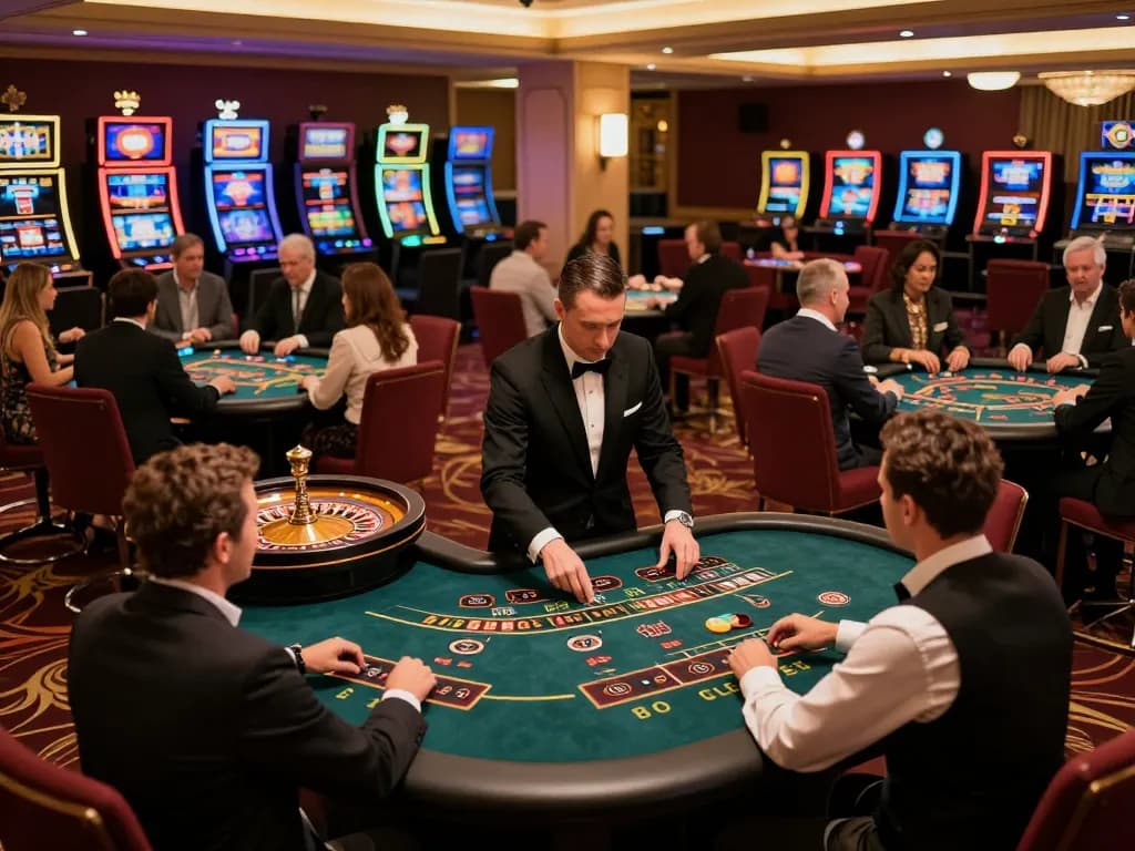 Players engaged in thrilling blackjack and roulette games at shbet’s upscale casino, showcasing strategic gameplay.