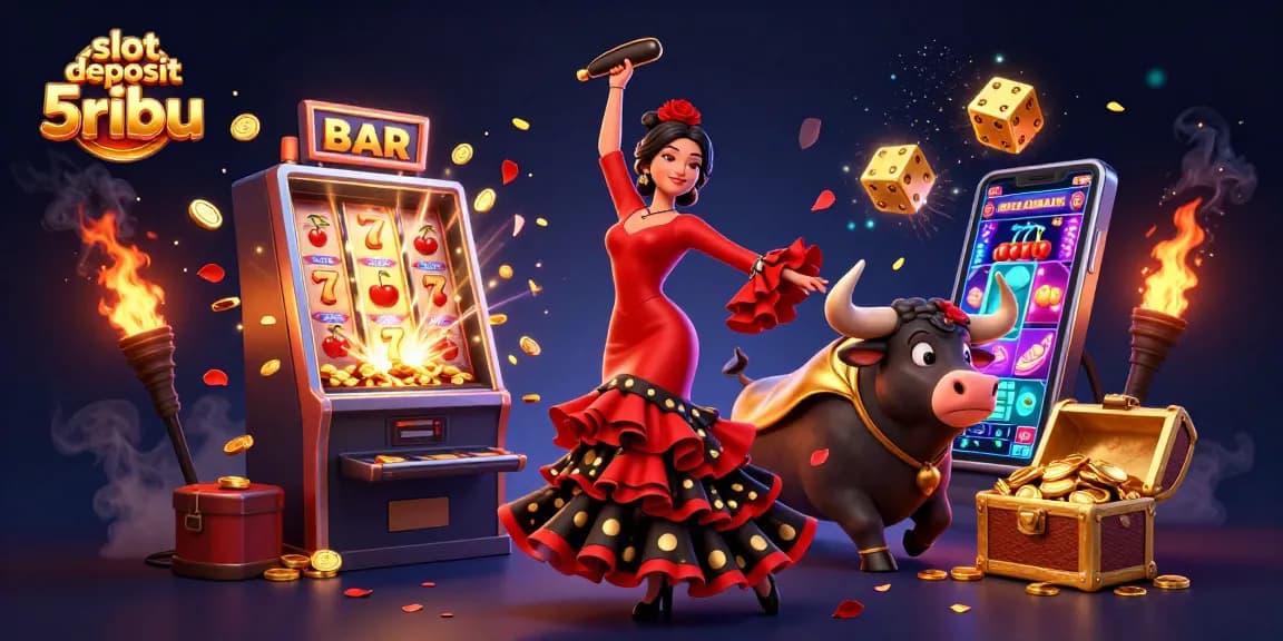 Engage with thrilling slot deposit 5ribu gameplay, featuring vibrant characters and dynamic casino elements.