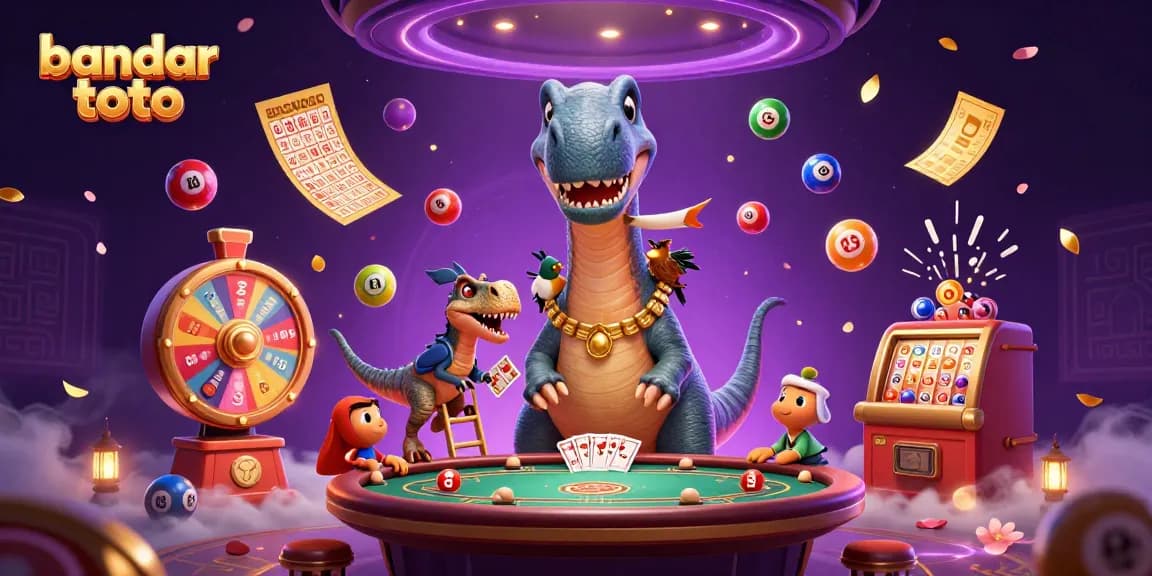 Experience exciting gaming elements in bandar toto with vibrant lottery balls and animated characters.