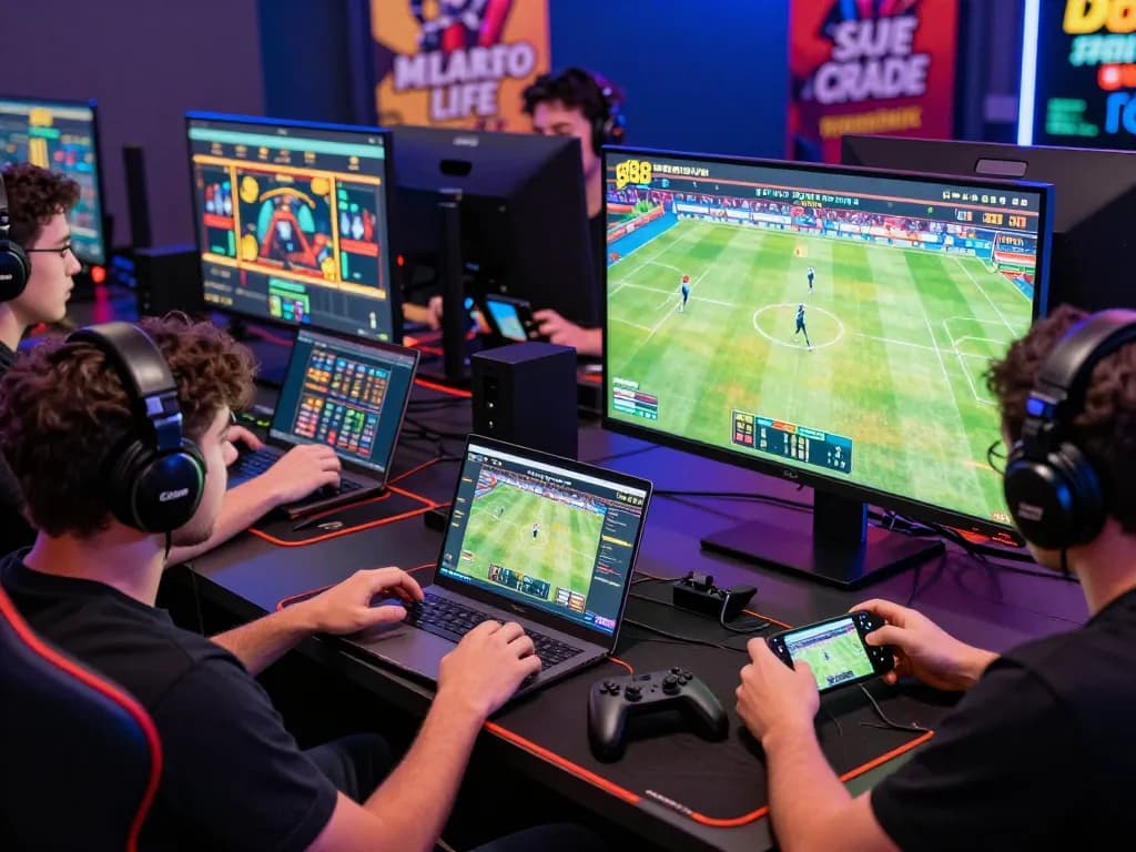 Exciting online gaming atmosphere at go88, featuring diverse players enjoying live games and promotions.