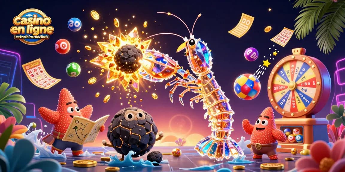 Expérience immersive au meilleur casino en ligne retrait immédiat avec un samouraï et des boules de loto.