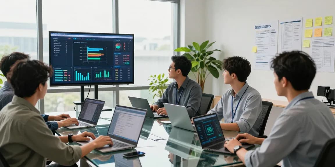 What is the best IT support company in London? A diverse team collaborating in a modern IT support office.
