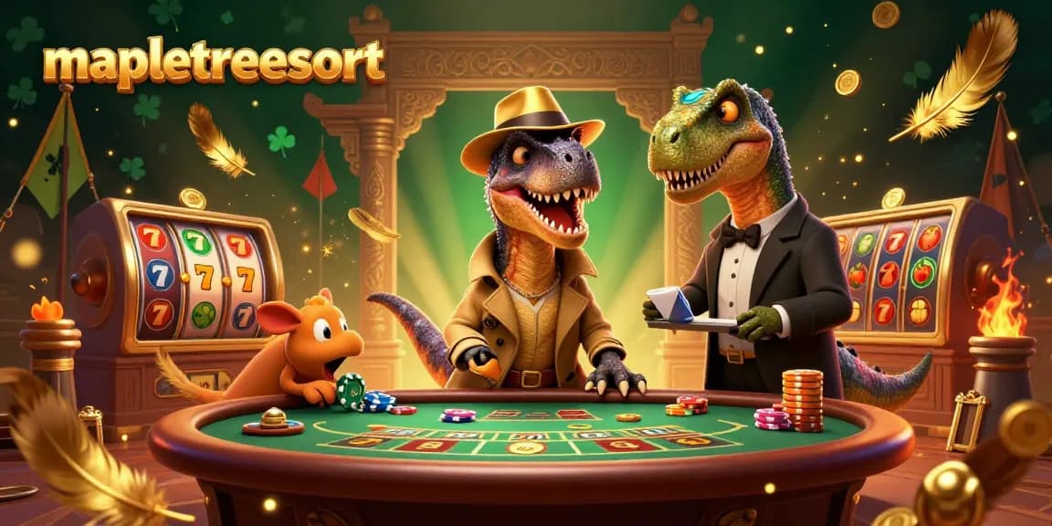 Experience thrilling blackjack action and strategy at mapletreeresort with vibrant casino characters.