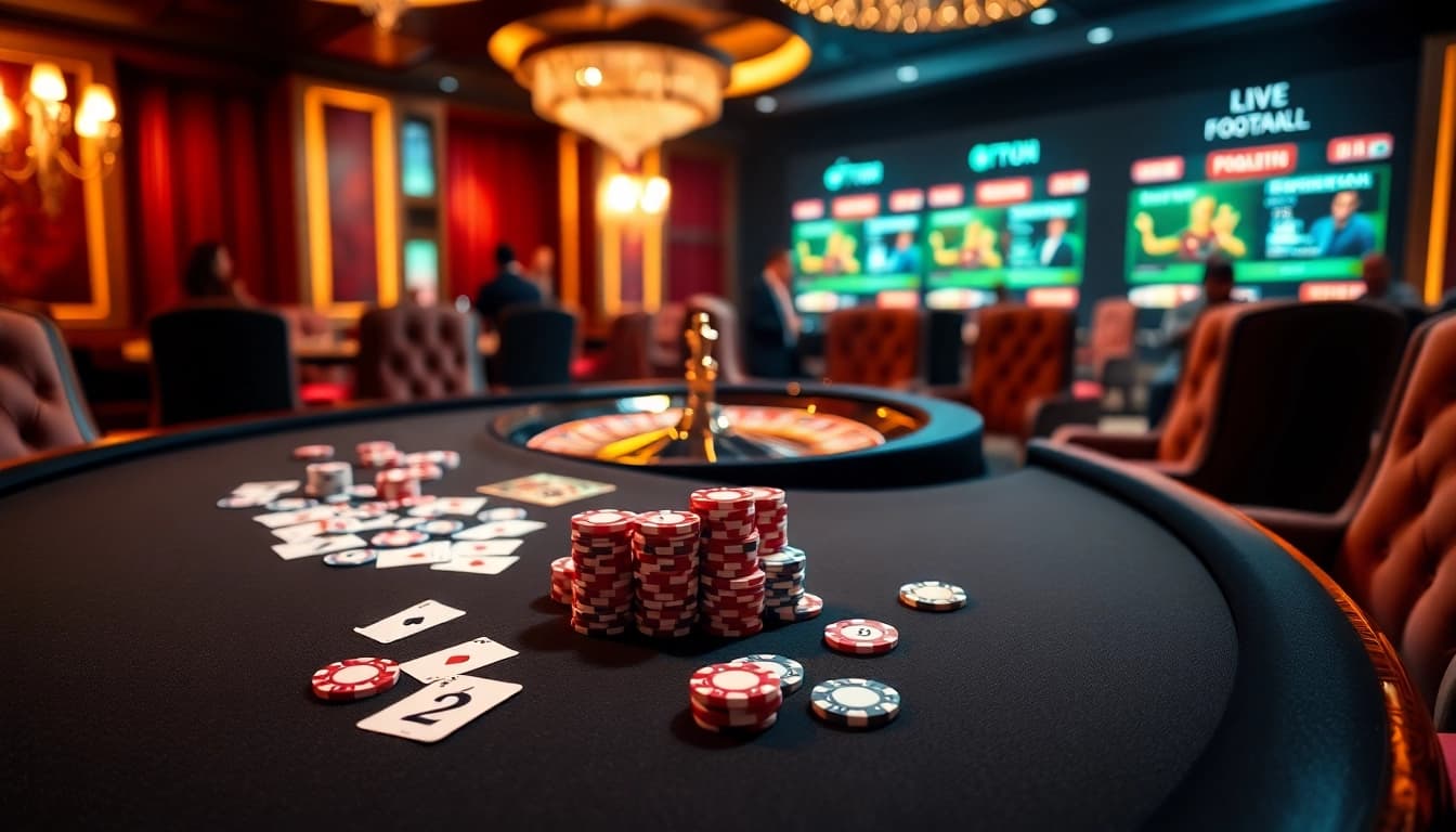 Experience thrilling live football betting at https://vaoluoitv.it.com with vibrant poker action and elegant casino decor.