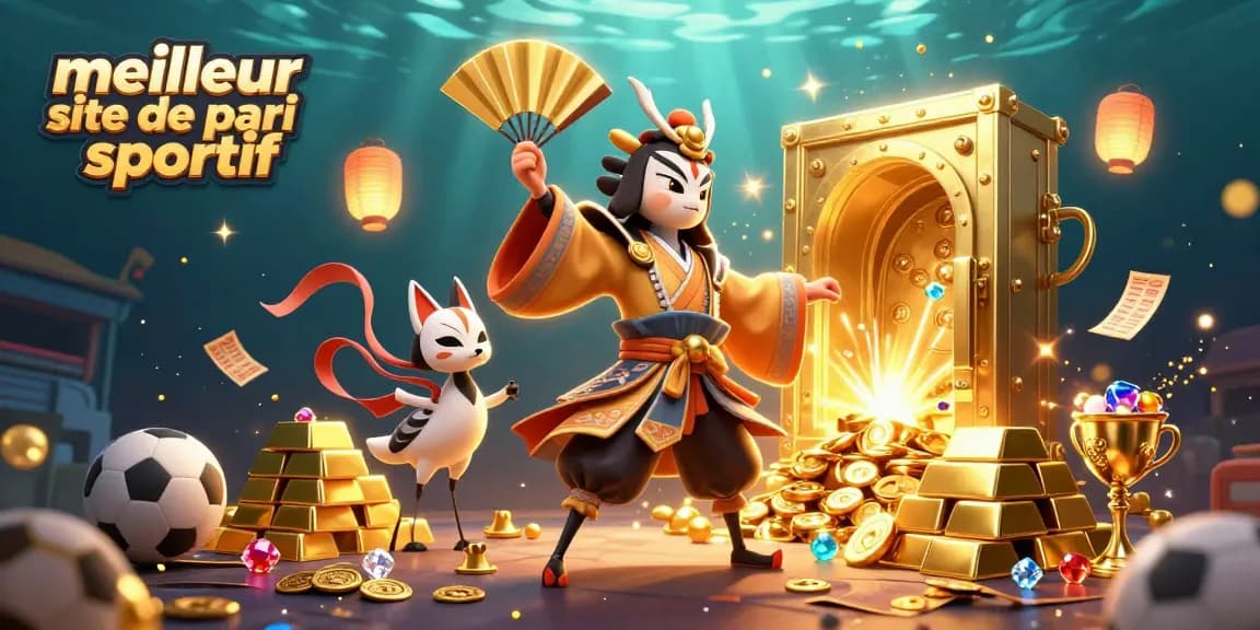 Visuel captivant illustrant le meilleur site de pari sportif avec des personnages traditionnels entourés d'éléments de jeux d'argent.