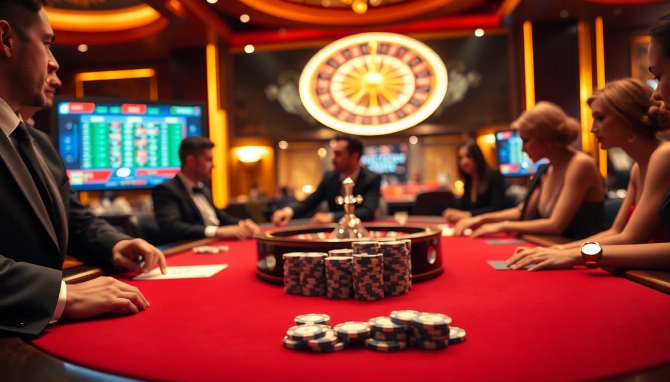 Experience thrilling action with link alternatif sbobet at an elegant poker table in a luxury casino.