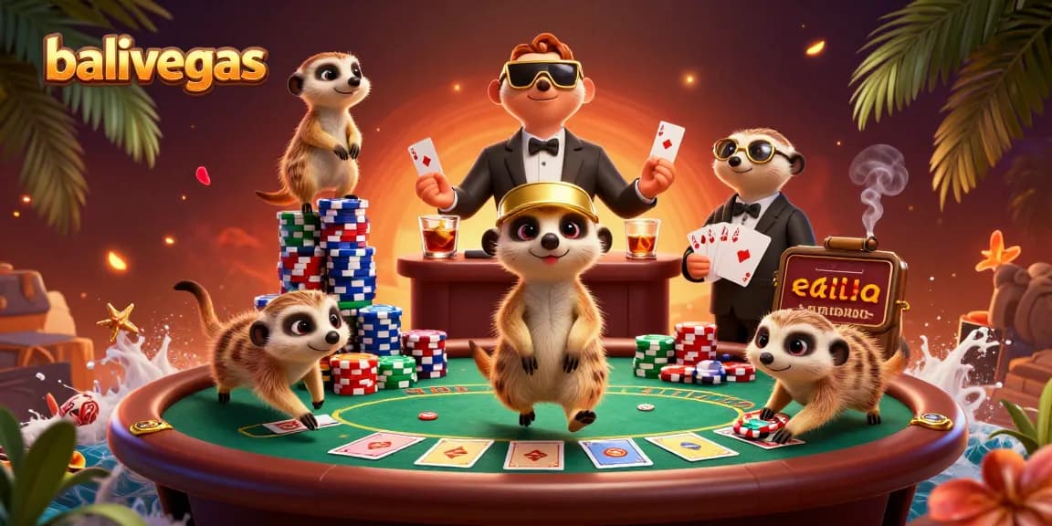 Balivegas menyajikan kasino dengan karakter meerkat beroperasi didalam lingkungan yang meriah.