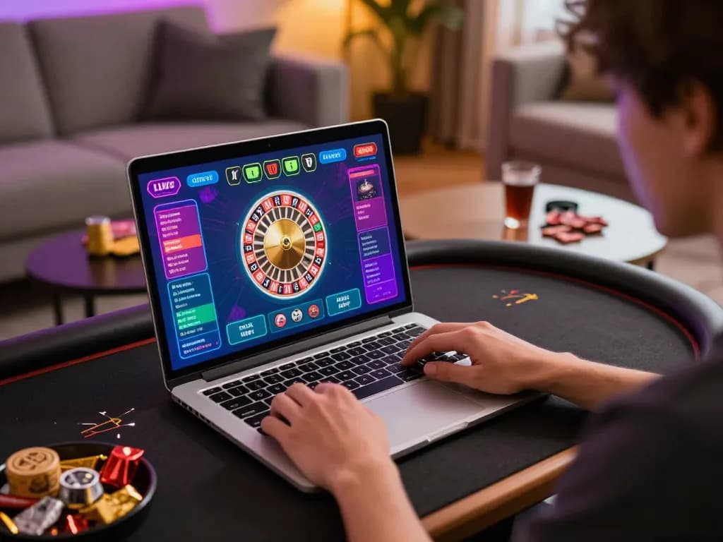 Players enjoying thrilling say88 online casino gaming with exciting roulette action in a cozy living room setting