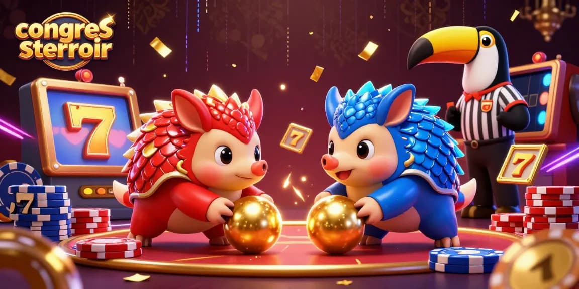 Engage with the thrilling world of congressterroir through an animated scene featuring pangolins and exciting casino elements.