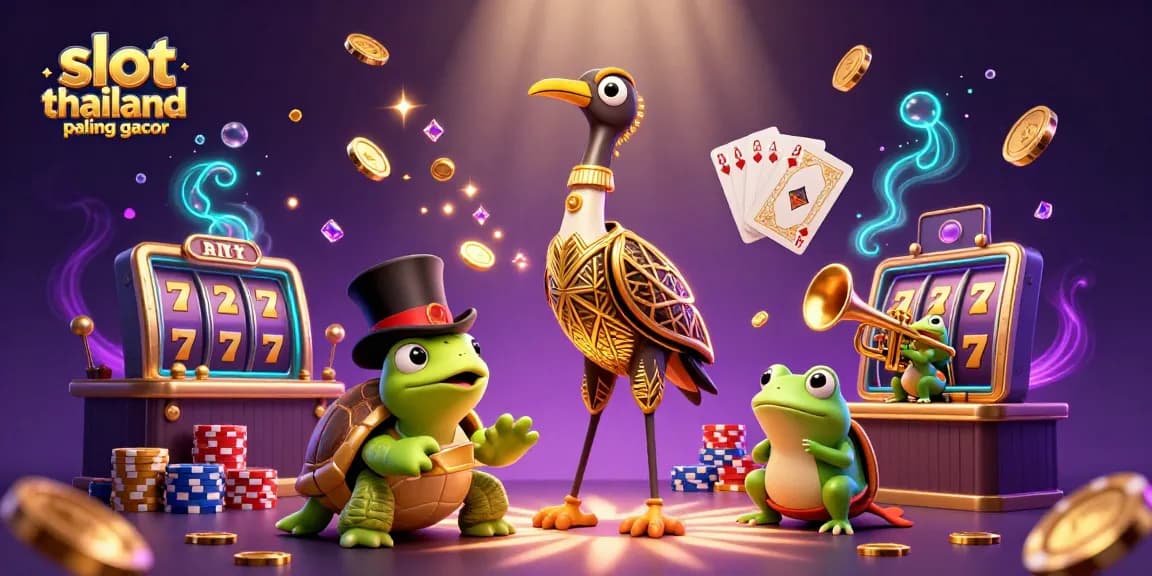 Play exciting slot thailand paling gacor games with lively characters in a vibrant casino scene.