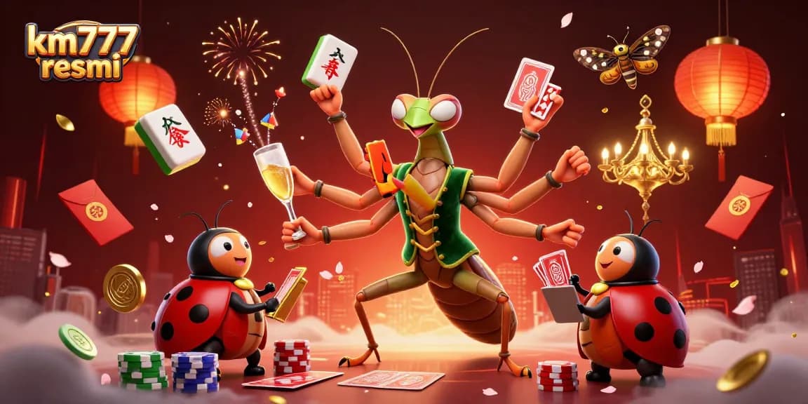 Engage in thrilling gameplay with km777 resmi, showcasing a lively casino scene with dynamic characters and vibrant elements.