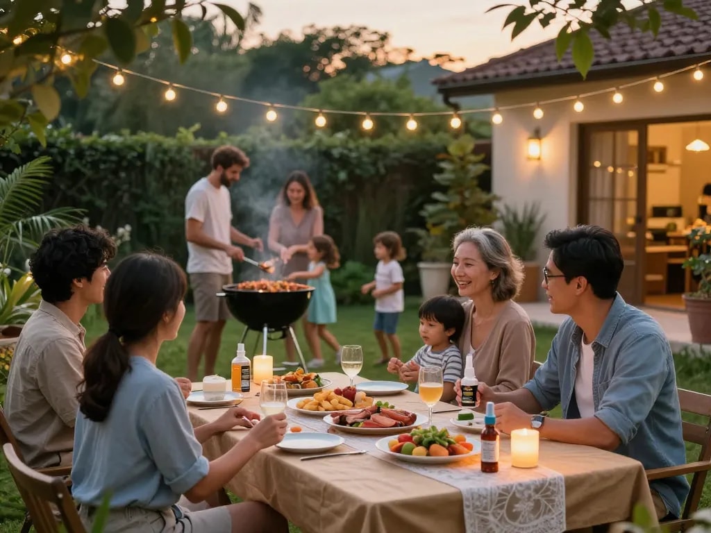 Best Mosquito Repellent options showcased at an outdoor barbecue, highlighting safety and enjoyment.