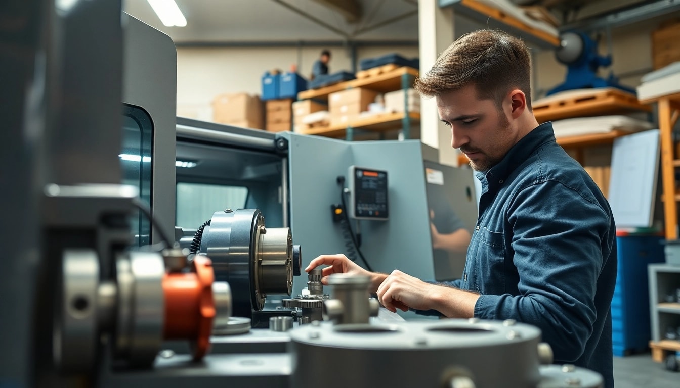 Custom part manufacturer showcasing precision machining capabilities in a professional workshop.