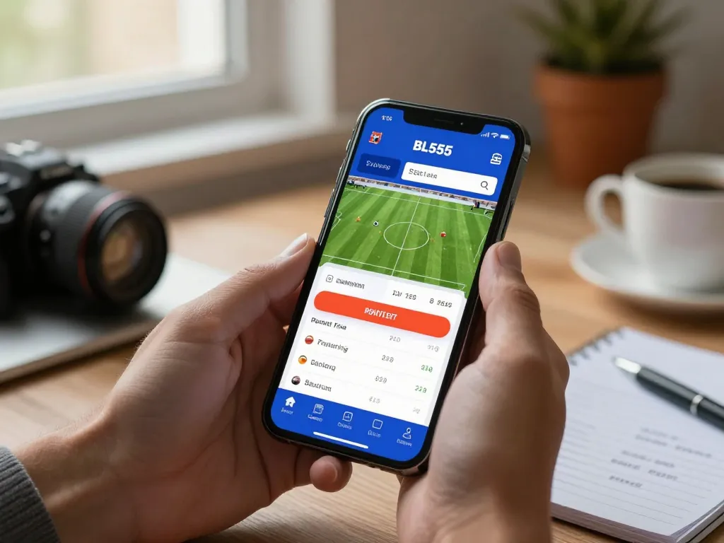 Engage with BL555 sportsbook app, placing bets on live football matches effortlessly.