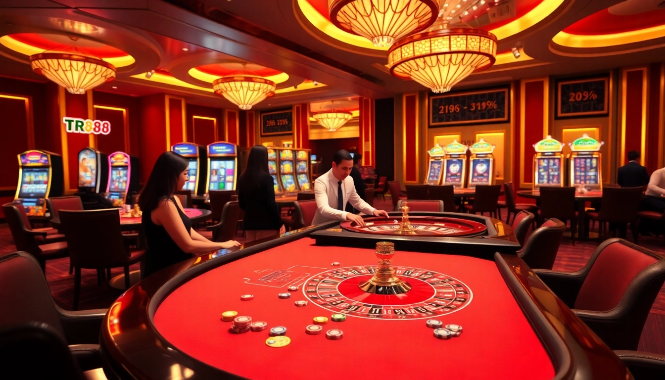 TR88 gaming table showcasing an exhilarating betting experience in a luxurious casino setting.