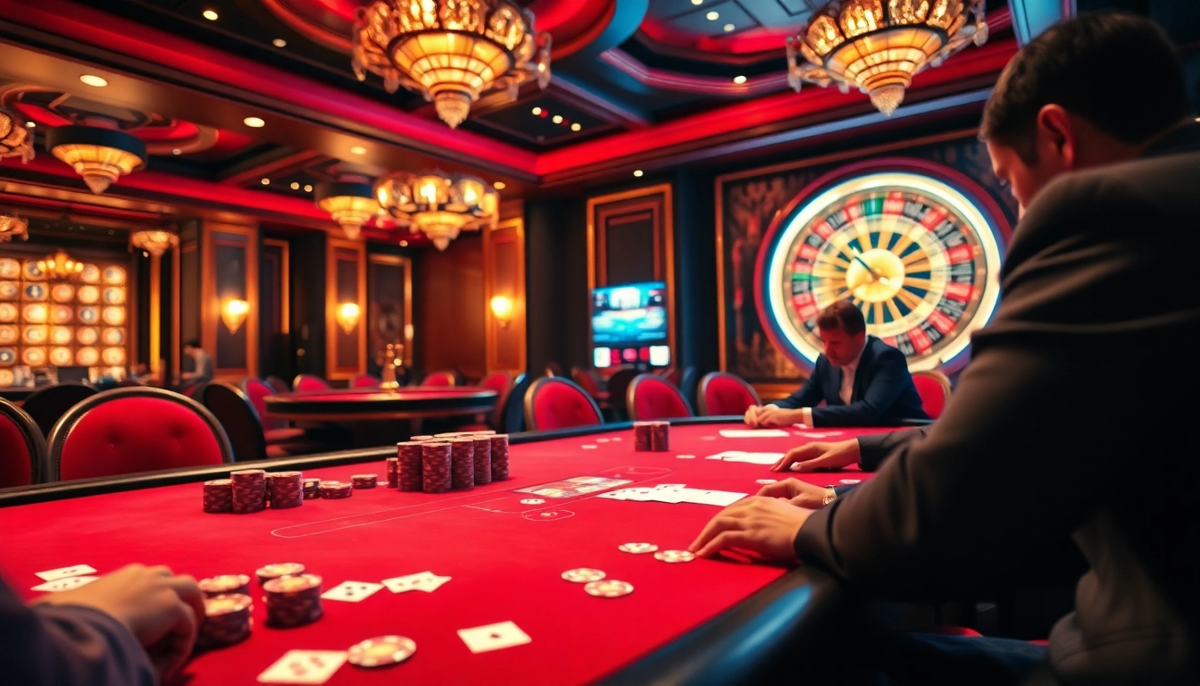 Exciting poker game at U888 casino showcasing luxury and thrill of gambling.