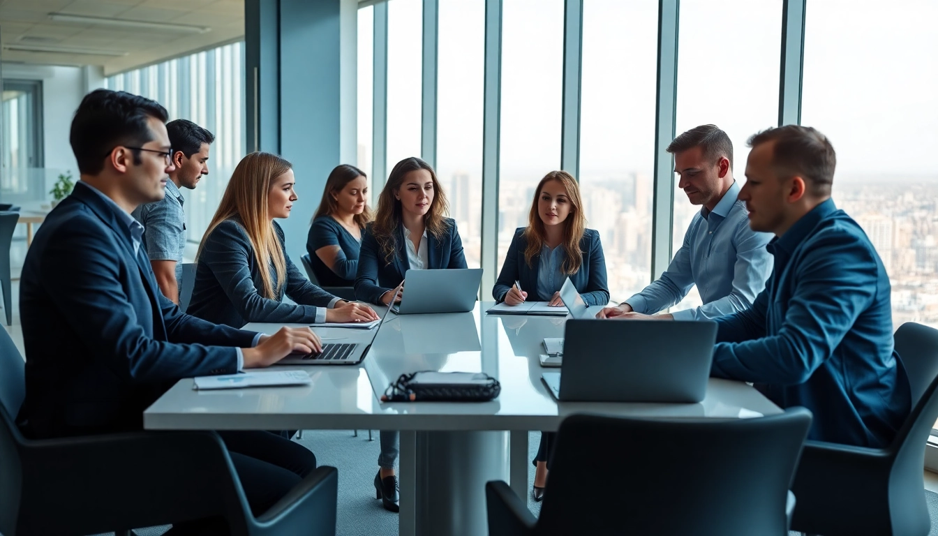 Showcasing the operations of an AI powered warranty company in a modern office space.