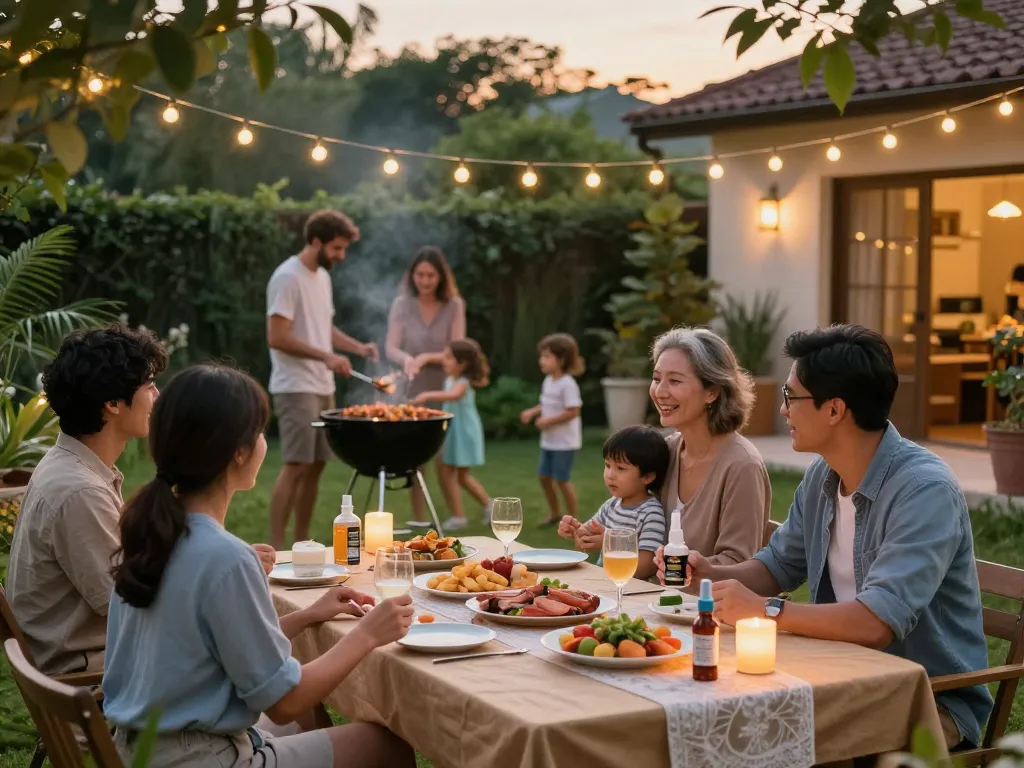 Best Mosquito Repellent options showcased at an outdoor barbecue, highlighting safety and enjoyment.