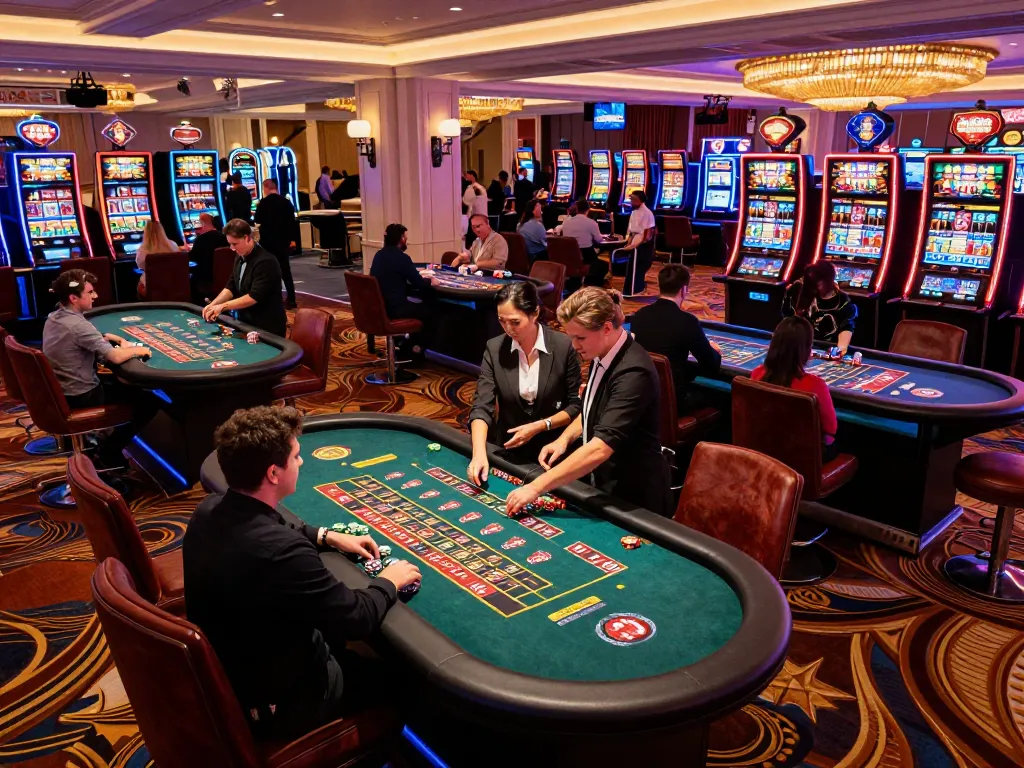 Players engaging in roulette gameplay at a lively Vegas casino, showcasing the thrill of sunwin betting strategies.