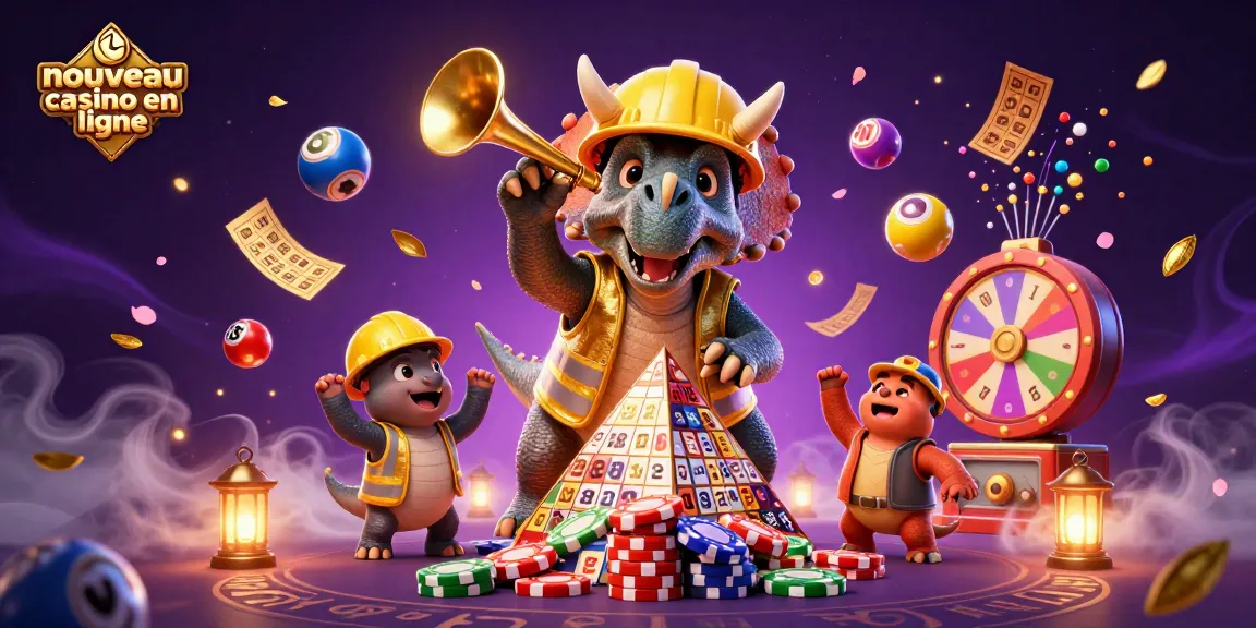 Explorez le nouveau casino en ligne avec des personnages colorés et des éléments de jeu captivants.