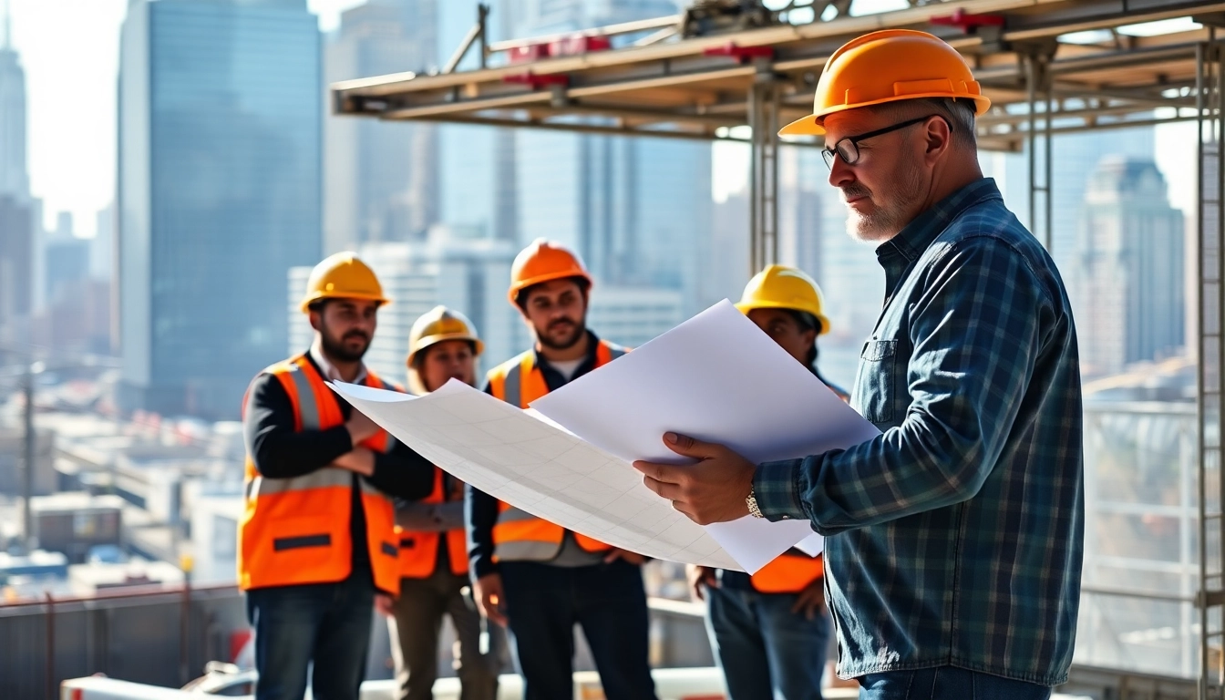 Manhattan General Contractor managing a diverse team on a busy construction site.