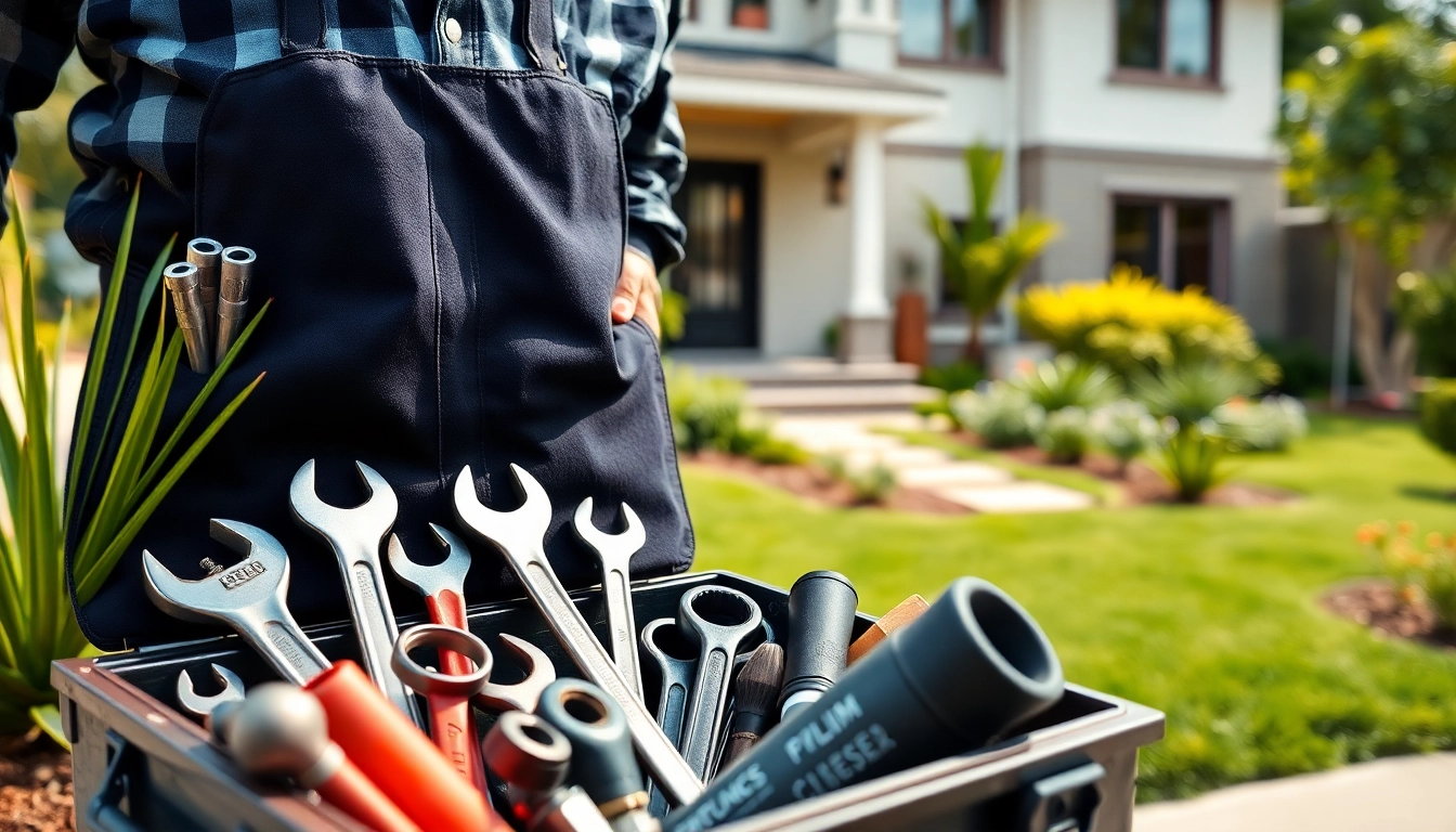 Expert plumber near me showcasing tools in a tidy setting.