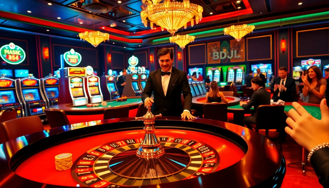 BDJL players enjoying a thrilling poker game at a luxurious casino table, highlighting excitement.
