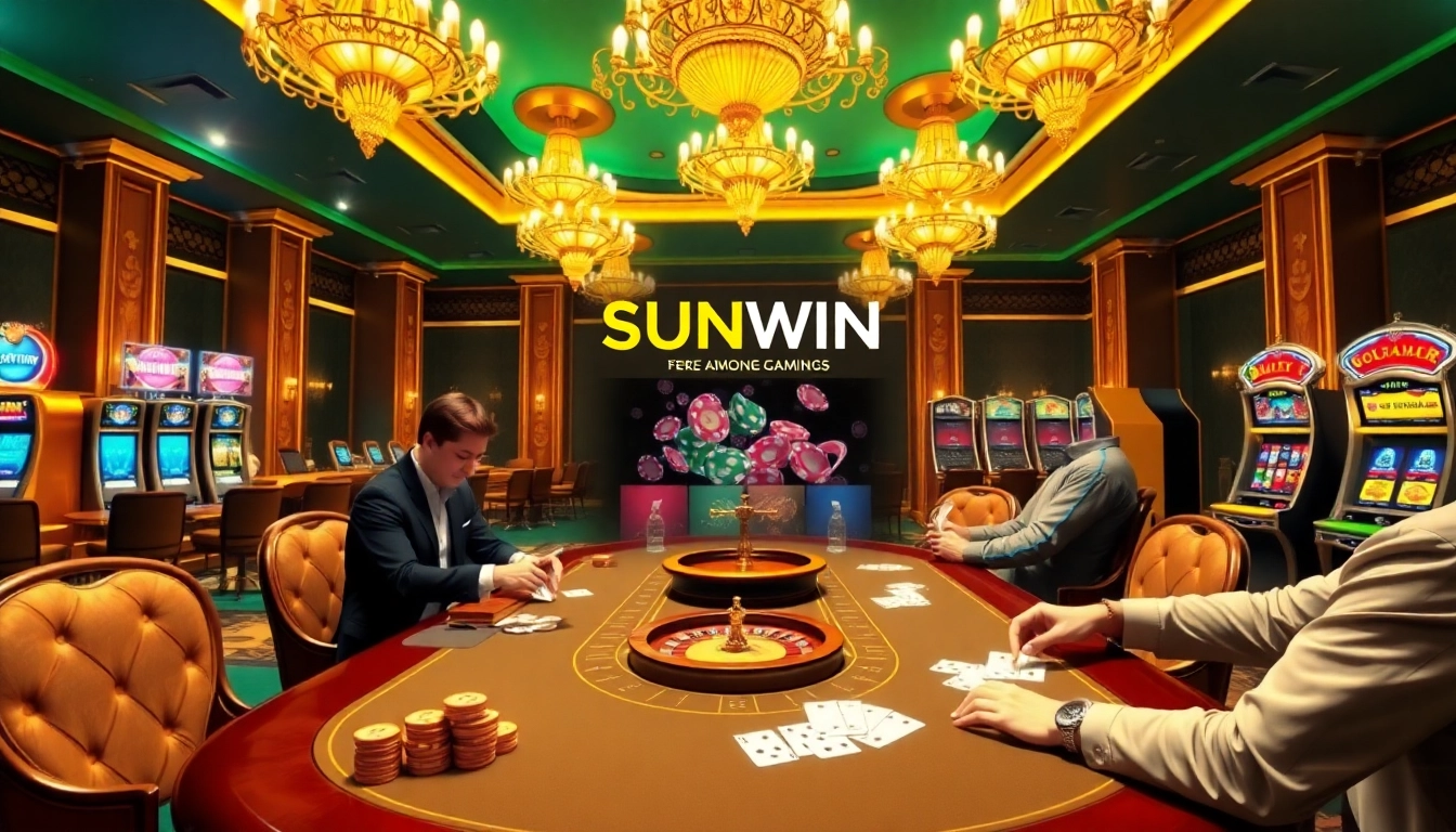 Experience thrilling gaming action at SUNWIN's vibrant casino tables.